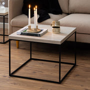 Barossa Marmo Coffee Table 60 x 60cm Cream Travertine Stone Effect